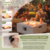 Costway Fire Pit with PVC Cover 28" Square Terrazzo 40,000 BTU Propane Gas New