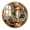 28-inch gold round wall mirror with a beaded frame, adding a touch of sophistication to any entryway or living room.