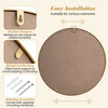28-inch gold round wall mirror with beaded frame, featuring sturdy hangers and MDF backing for durability, ideal for.