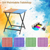 28-inch patio folding square table with slatted acacia wood tabletop, DIY paintable for versatile indoor and outdoor.
