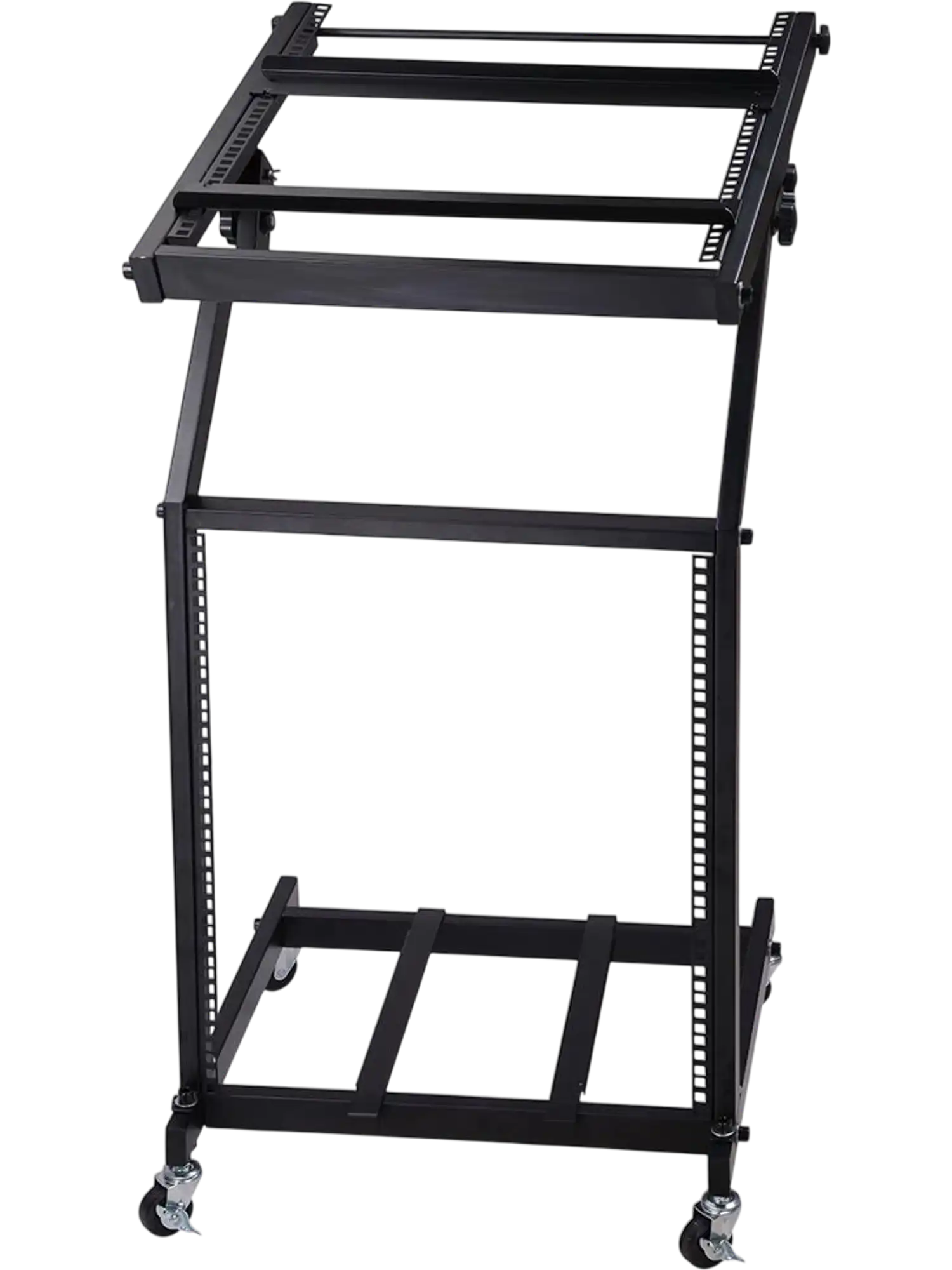 Yescom Rolling Audio Mixer Stand Rack Cart 19in 12U w/ 4 Poles New