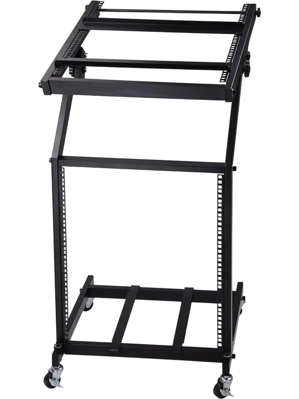 Yescom Rolling Audio Mixer Stand Rack Cart 19in 12U w/ 4 Poles New