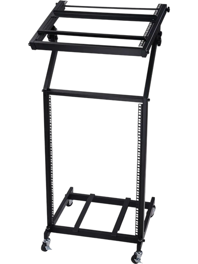 Yescom Audio Mixer Stand 19in 16U Rolling w/ 4 Poles New