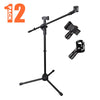 Yescom Microphone Boom Stand w/ 2 Mic Clips Adjustable Tripod New