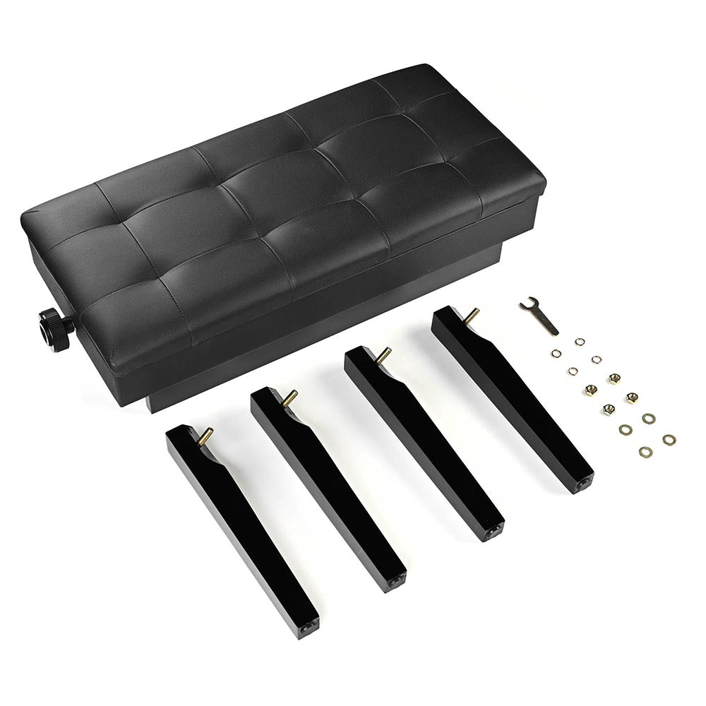 Yescom Piano Bench Adjustable Height Black New