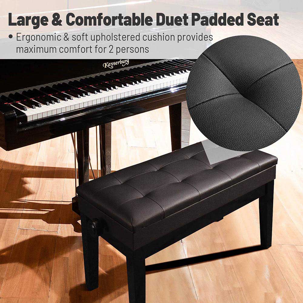 Yescom Piano Bench Adjustable Height Black New