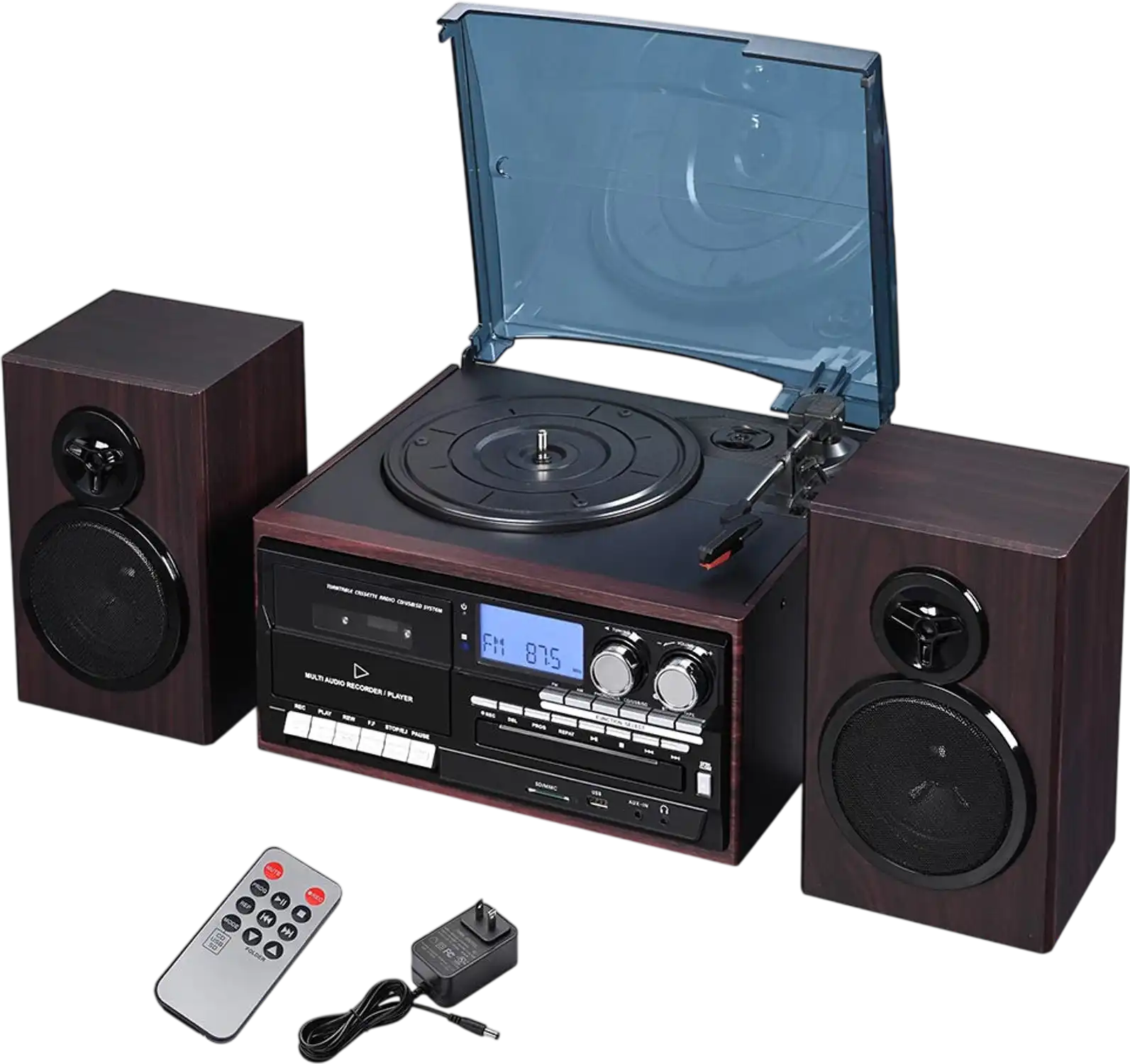 Yescom Bluetooth Vinyl Record Player 33/45/78RPM with Stereo Speakers ...