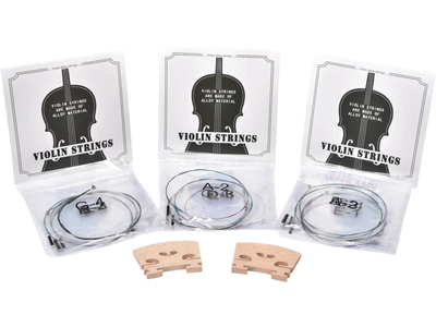 Yescom Violin String & Bridge Set 3/4-4/4 New
