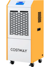 290 pints commercial dehumidifier in yellow with pump, ideal for basements and large spaces, featuring a clean touch.