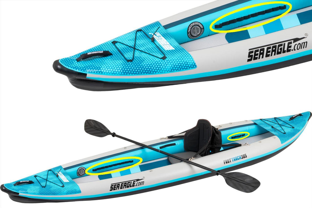 Sea Eagle 385ft FastTrack V-Bottom Inflatable Kayak Pro Solo Package 385FTK_PSB New