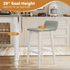 29-inch low-back high-top chair with padded seat and rubber wood legs, ideal for kitchen or home bar use.