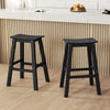 29 Inch HDPE Patio Bar Stool Set of 2 Armless Saddle Stools-Black - Gallery View 1 of 8