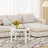 29.5 Inch Round Coffee Table with Storage Shelves for Small Space-White - Gallery View 1 of 10