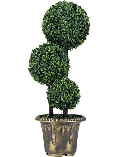 Costway Artificial Boxwood Topiary Tree Triple Ball Shrubs 29/35