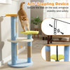 Cute modern 29-inch cat tree in blue with star and moon platforms, featuring anti-toppling device for stability and.