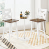 29" Rubberwood Swivel Barstools Set of 2 with Backrest and Large Seat-White - Gallery View 1 of 8