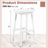 29" saddle-seat counter height stool with curved seat, made of solid rubber wood, ideal for kitchen and dining use.