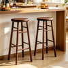 29" Swivel Bar Stools Set of 2 with Footrests & Crossbars-Walnut - Gallery View 1 of 9