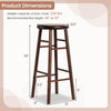 29" swivel bar stool with footrest, made of premium rubber wood in walnut finish, ideal for dining or living room use.
