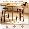 Set of 2 walnut 29" swivel bar stools featuring premium rubber wood, footrests, and a splinter-free surface for cozy.