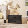 2-Drawer Stackable Horizontal Storage Cabinet Dresser Chest with Handles-Black - Gallery View 1 of 11