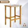 Acacia wood bar stool with PE rattan seat, 30" height, ideal for patio, backyard, or poolside relaxation.