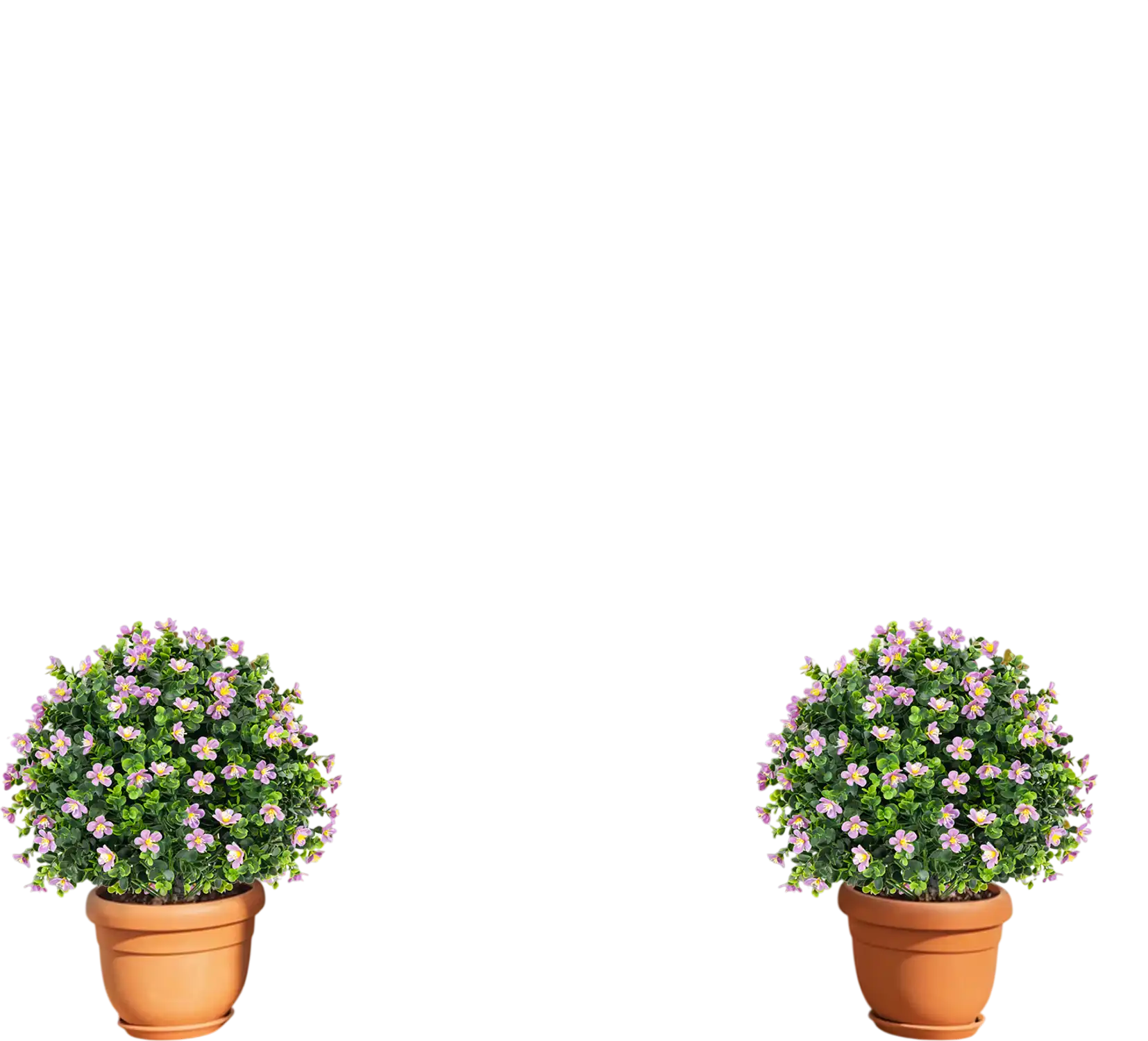Costway 2 Pack Artificial Boxwood Topiary Ball Tree Faux Shrub Bushes Purple Flowers 146295387 New
