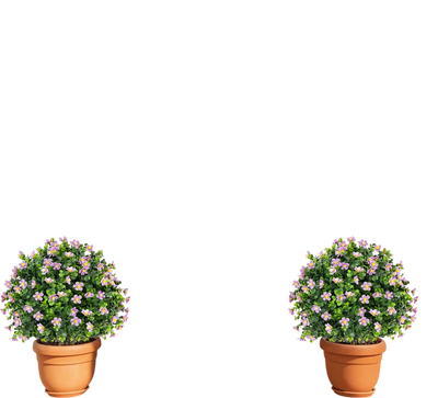 Costway 2 Pack Artificial Boxwood Topiary Ball Tree Faux Shrub Bushes Purple Flowers 146295387 New