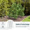 Foldable A-frame trellis for climbing plants, showcasing a spacious design and sturdy steel frame for enhanced garden.