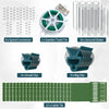 Foldable A-frame trellis plant supports in green with clips, stakes, and twist ties for stable plant growth.