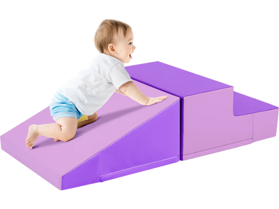 Costway 2-Piece Baby Soft Play Step Slide Climber Foam Blocks 79531642 New