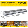 Vevor Air Curtain 60" Commercial 2 Speeds 2515 CFM/2285 CFM 2 Limit Switches Low Noise New