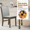 Upholstered dining chair with gray velvet fabric and rubber wood frame, designed for comfort and durability in dining.