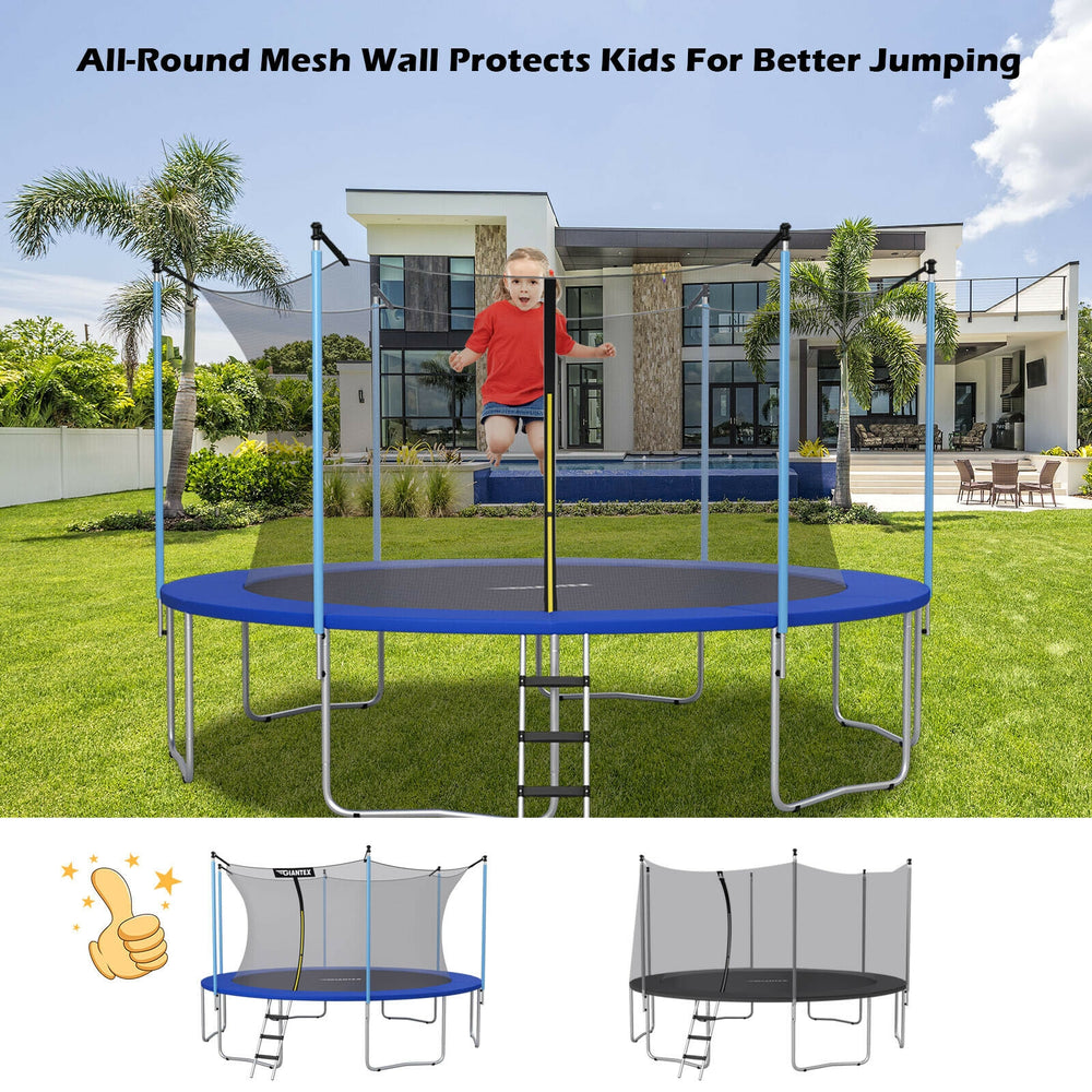Replacement weather-resistant trampoline safety enclosure net, 8 ft, with breathable mesh for secure jumping and easy.