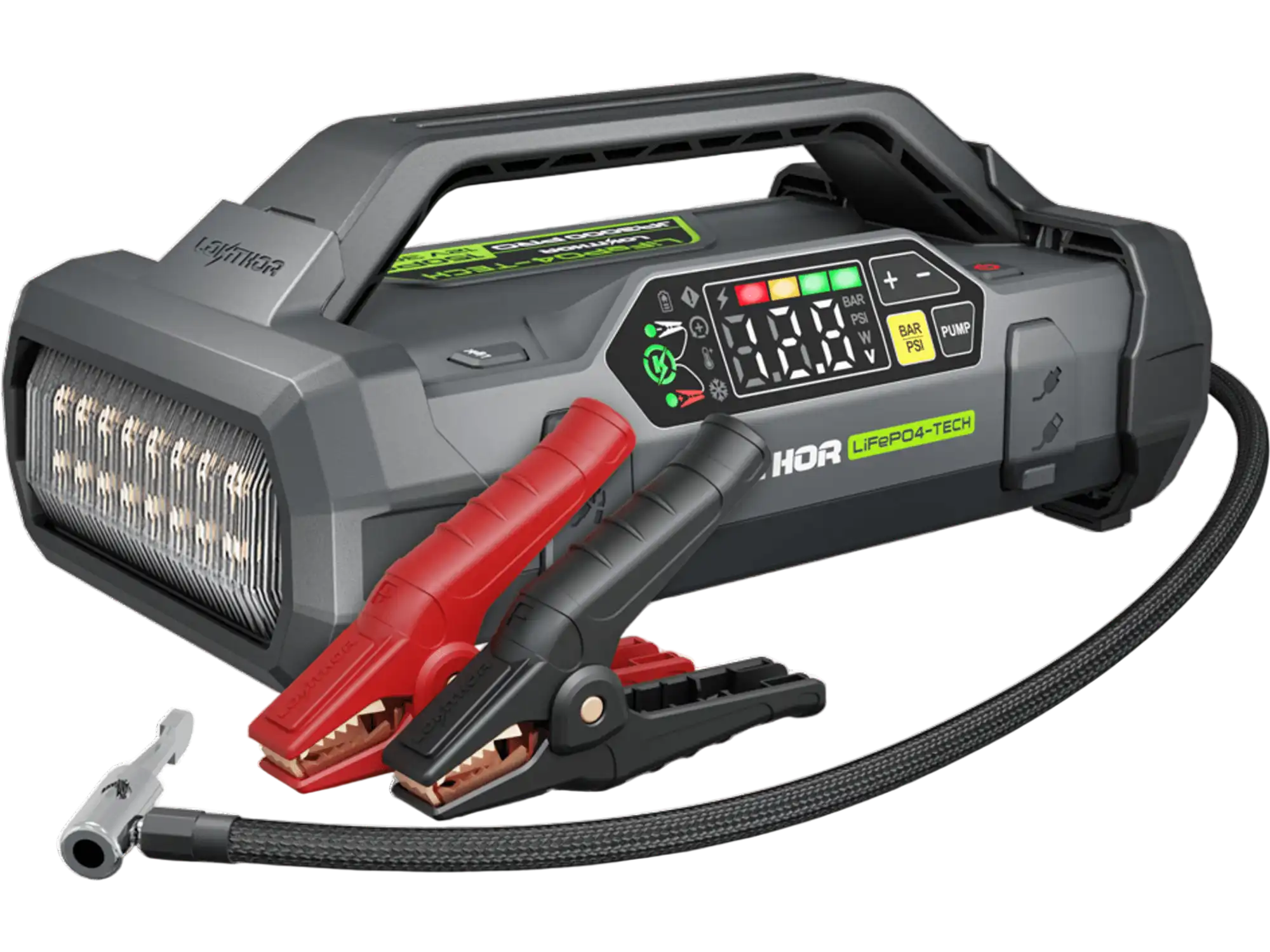Lokithor JA3000 PRO Jump Starter LiFePO4 3000A with 150 PSI Air Compressor New