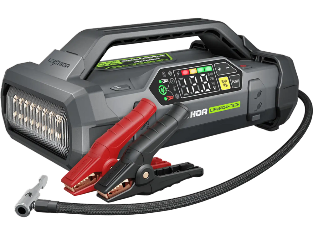 LOKITHOR JA3000 PRO LiFePO4 Jump Starter 3000A with 150PSI Air Compressor for 9.0L Gas / 7.0L Diesel