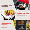 Folding camping table with large countertop, two side tables, and zippered storage organizer for outdoor cooking.