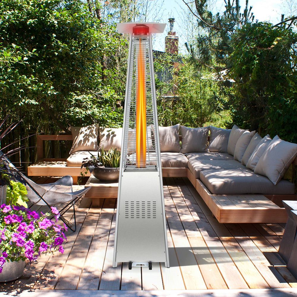 Costway Patio Heater Square Pyramid 42,000 BTU Stainless Steel