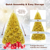 Champagne gold 6 ft artificial tinsel Christmas tree with hinged design for easy assembly and storage, perfect for.