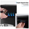 Front view of the Digital Deposit Safe Box showing the simple deposit slot for convenient storage of valuables.
