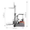 Apollolift A-3041 Electric Forklift Battery Powered 3 Wheel 197" Lifting 3300 lbs. Capacity CPD15S-E New