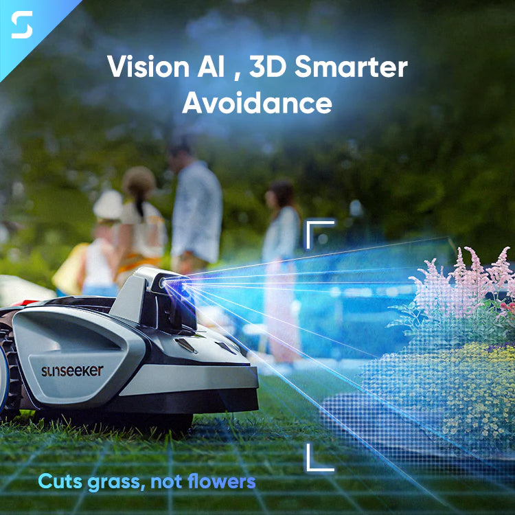 Sunseeker V3 Robot Lawn Mower 0.15 Acre Wireless AI Vision Multi-Zone App Control New