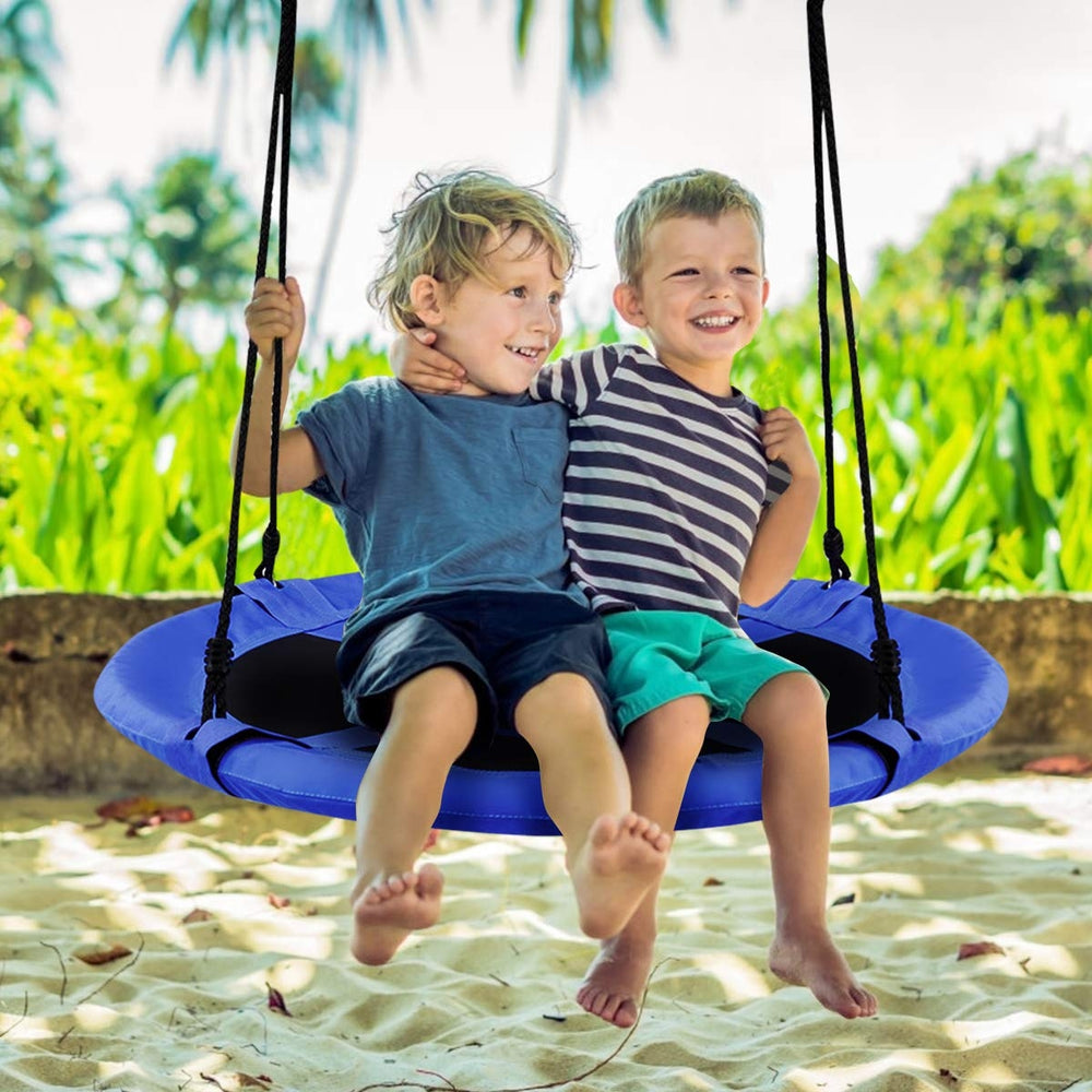 40 Inch Flying Saucer Tree Swing Indoor Outdoor Play Set-Blue - Gallery View 1 of 10