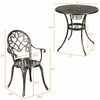 Bistro table set featuring a removable ice bucket, durable cast aluminum, and elegant antique bronze finish for outdoor.