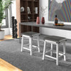 Single 24-inch dining bar stool with acacia wood frame, padded waterproof seat, and non-slip footpads for versatile use.