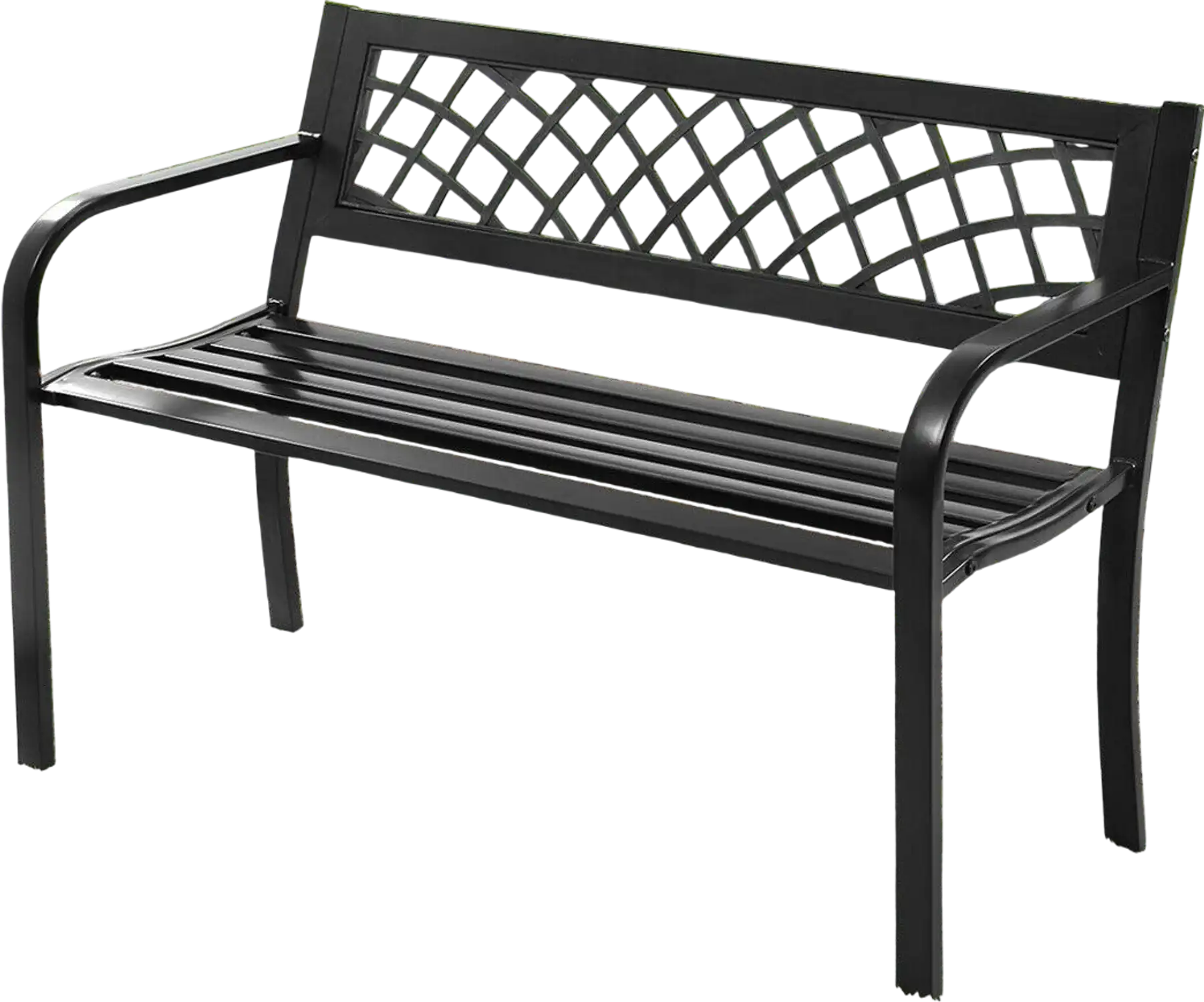 Costway OP70532 Outdoor Benches Steel Frame Outdoor Bench Deck New