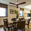 52-inch modern ceiling fan with brushed nickel finish and solid wood blades, ideal for dining and living areas.