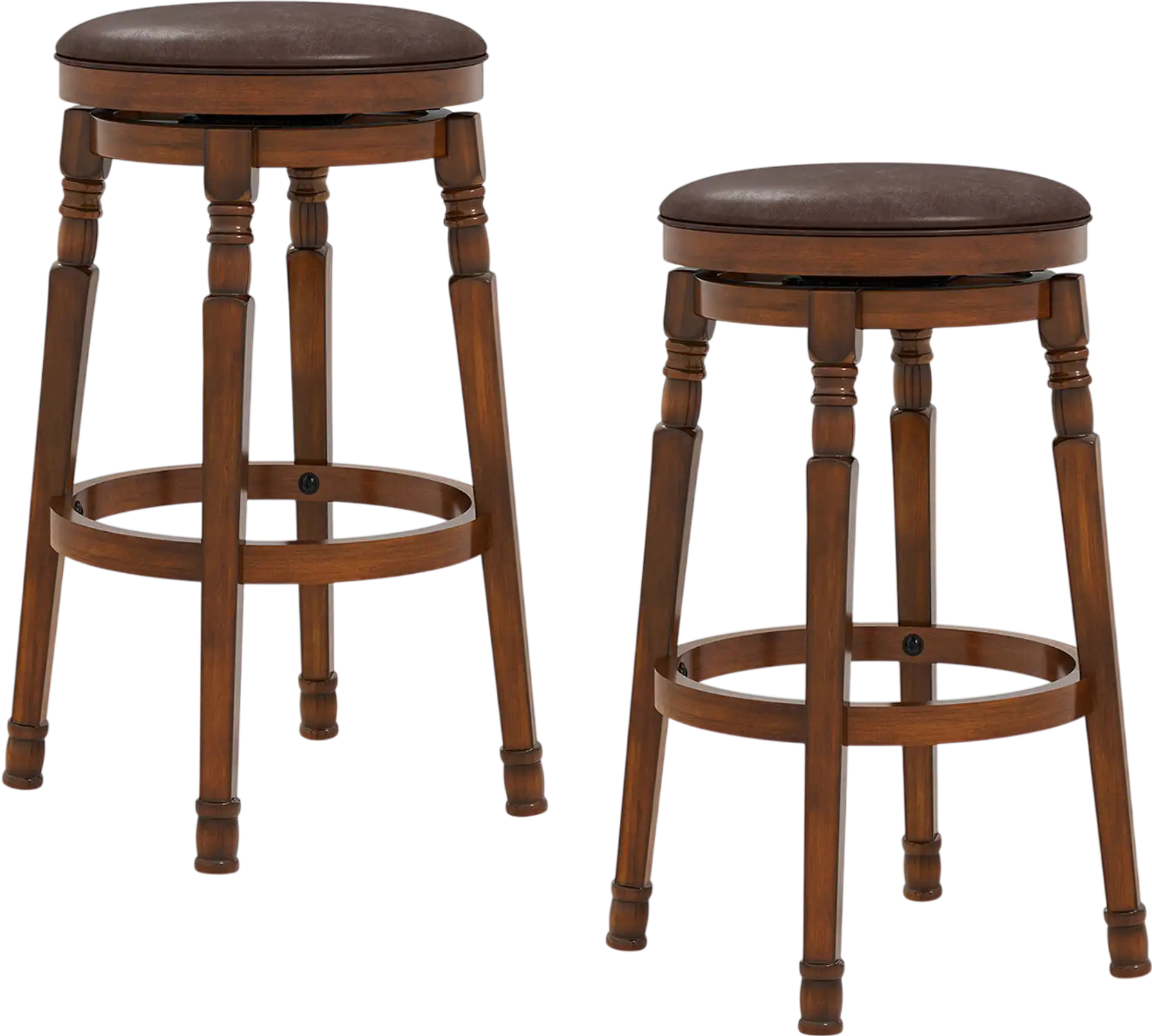 Costway Set of 2 Swivel Leather Padded Bar Stools 24/29