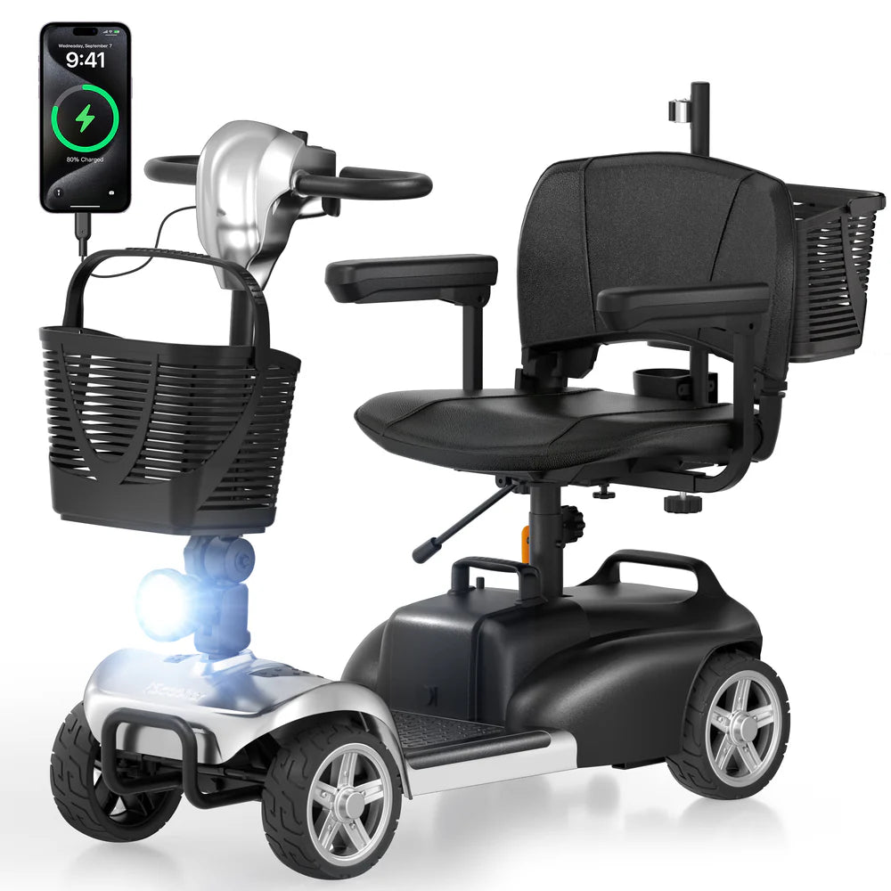 iScooter X02 Pro Mobility Scooter 4-Wheel 20 Mile Range 6.2 MPH 24V 20Ah New