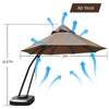 Costway Outdoor Cantilever Umbrella 11 Ft. with Base and Wheels New